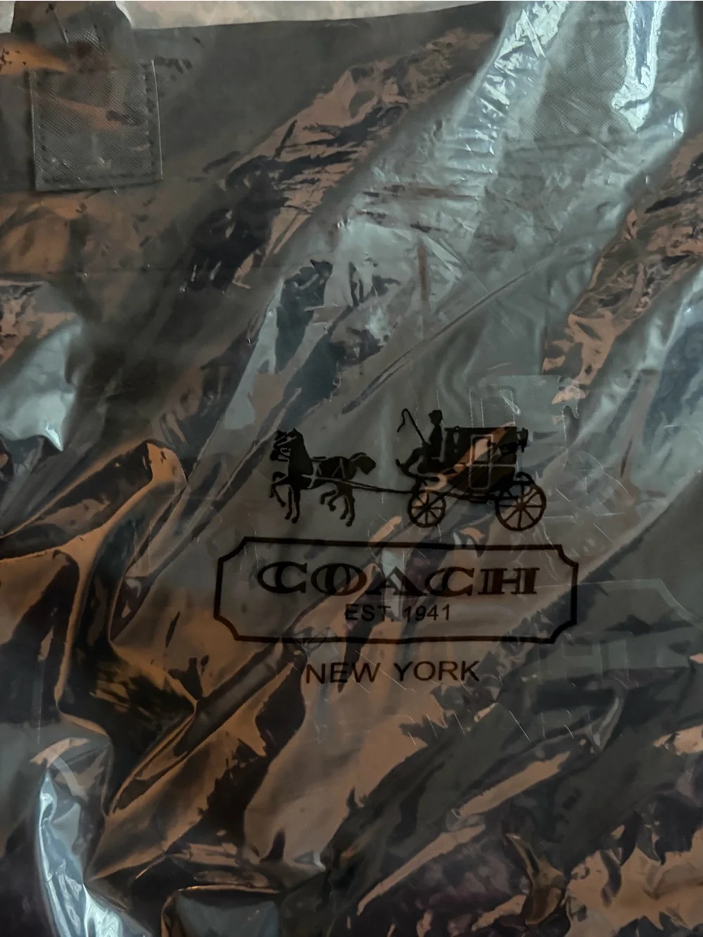 Coach Black Embossed Logo Tote